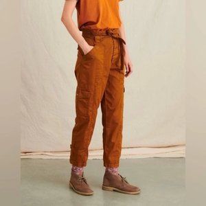 Alex Mill Expedition Cargo Washed Twill Belted Pants in Russet Brown, Size 0